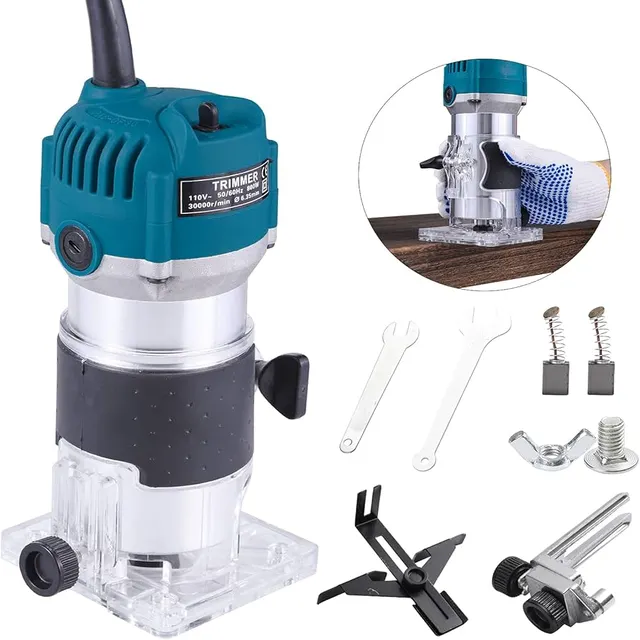 900W Electric Hand Trimmer Wood Laminate Palm Router Tool Machine 200V